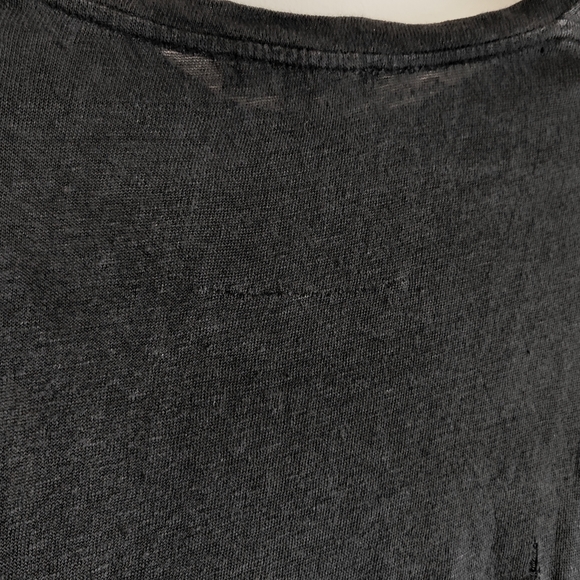 Iro Wase 100% linen distressed t shirt in black - Picture 7 of 9